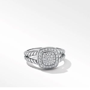 David yurman Albion ring in sterling silver with pave diamonds